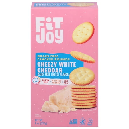 Fitjoy - Cracker Round Wht Cheddar - CS of 8-8 OZ