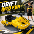 thumbnail image 7 of FUPOJH 12V Electric Drift Kart for Kids, 360° Spinning Ride on Car with Bluetooth Music,AUX,USB,4mph,No Remote Control Included,Yellow, 7 of 7