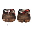 thumbnail image 3 of Xecao Rustic American Flag Wood for Double-layer Running Short for Women, Perfect for Gym, Tennis, and More, Featuring a Convenient Pocket-X-Large, 3 of 7