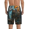 thumbnail image 4 of Lsque Steampunk Mechanical Butterfly Mens Sleep Pajama Shorts,Short Pajama Pants, Cotton Ultra-Soft Knit-Small, 4 of 9