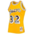 thumbnail image 2 of Men's Mitchell & Ness Magic Johnson Gold Los Angeles Lakers 1984/85 Hardwood Classics NBA 75th Anniversary Diamond, 2 of 3