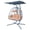 Blue Frame Beige Cushion, variant on Double Egg Chair Swing with Stand & Adjustable Canopy 2 Person Hanging Egg Chair Outdoor Oversized Rattan Loveseat Wicker Swing Hammock Chairs for Patio Backyard Porch Garden