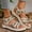 Beige, variant on Womens Ethnic Print Velcro Cross Strap Roman Sandals, Wide Foot Sandals for Women Dressy, Summer Casual Flat Beach Shoes for Vacation Festival