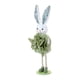 thumbnail image 3 of Conejito de Pascua de pie con flor, muñeco decorativo, accesorio para fotos, regalo Verde, 3 of 8