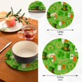 thumbnail image 3 of GZHJMY St. Patrick's Day Logo Hat and Clover Trivet Pot Holder, Round Woven Potholders Set 2PCS-Braided - Coasters - Table Mats 186 for Kitchen Pans Bowl Teapot, 3 of 7