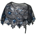 thumbnail image 3 of PrettyGuide Women's 1920s Shawl Beaded Evening Wraps Flapper Bolero, 3 of 5