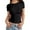 Black, variant on Women's Slim Fit Round Neck Short Sleeve T Shirt Casual Comfortable Breathable Soft Top For Everyday Wear