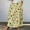 Yellow, variant on Mqqzkk Women's A-Line Midi Skirt Fashion Flower Printed Skirts with Pockets High Waist Flared Below The Knee Skirts