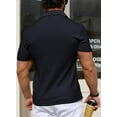 thumbnail image 4 of Aiyino Men's Muscle Stretch V Neck Polo Shirts Slim Fit Short Long Sleeve Golf T-Shirts Ribbed Knit Soft Tees Workout Tee Casual Polos, 4 of 6