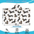 thumbnail image 2 of Dachshund and Heart Hooded Bath Towel，60"x35" for Ages 3 To 12 Kids, Quick Dry Lightweight Soft Microfiber Hood Beach Towel Cover Up for Kids, 2 of 7