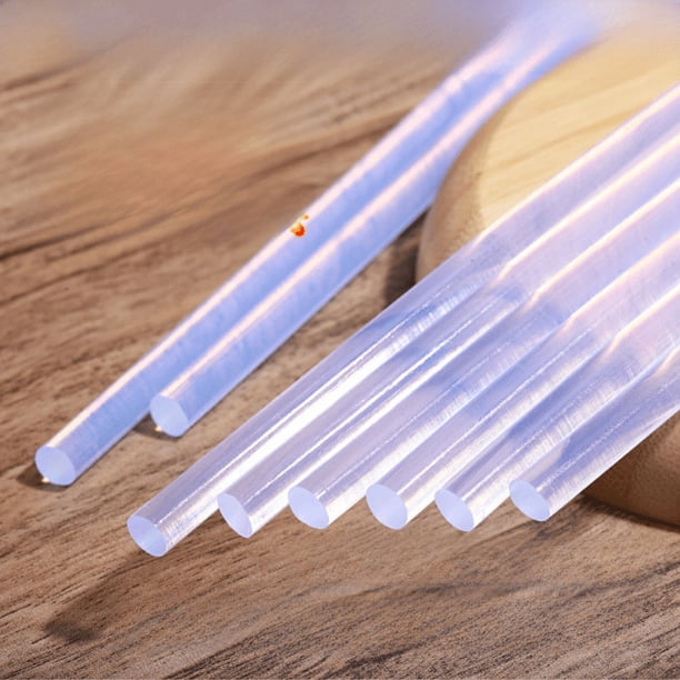 Tira adhesiva termofusible de color blanco ordinario de alta viscosidad transparente, tira termofusible, barra blanca EvA de 7 mm, 20 unidades