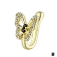 thumbnail image 6 of Crystal Butterfly Fake NoseRing Non Piercing Clip On Style NoseRing Nose E8U7, 6 of 9
