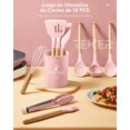 thumbnail image 2 of Utensilios Silicona Cocina Espatulas Reposteria Teker 12 Set Xtellar rosa, 2 of 3
