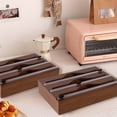 thumbnail image 3 of Dispensador de papel de cocina con caja cortadora de película adhesiva, soporte de corte de bolsa fresca de bambú, bolsa de basura y bolsa de plástico, 1 ud., 3 of 4