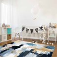 thumbnail image 3 of Area Rugs Indoor Non-Slip Rectangle Rug 5x7 Ft Abstract Style Black Grey Blue Silhouette Oil Painting Color Block Rug Rubber Backing Floor Mats Non Shedding Home Decor Carpet for Entryway Living Room, 3 of 8