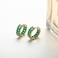 thumbnail image 6 of Mesovor Women Gold Cubic Zirconia Hoop Earrings 18K Gold Plated Huggie Hoops Earrings Green Stones Earrings Jewelry Gifts, 6 of 6