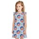 thumbnail image 1 of Fotbe Donut with the USA Fag Vestido de Dormir para Niñas de 3 a 10 Años, Mangas Cortas, Estilo Princesa, Pijama Camisón con Mangas Voladas-Medium, 1 of 6