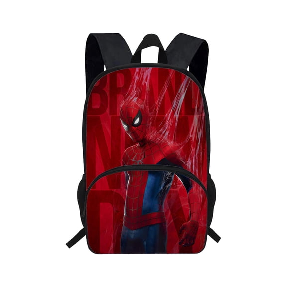 Spidey Large Capacity School Superhero Themed Pattern Backpack Durable Waterproof Travel Bookbag with Mesh Side Pockets for Boys Teens Students,Back to School Essentails