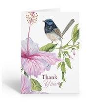 Stonehouse Collection |  Blue Bird and Hibiscus Thank You Note Card Set |10 Pack