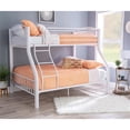 thumbnail image 2 of Linon Heavy Metal Twin Over Full Bunk Bed Attached Ladder in White, 2 of 13