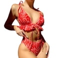 thumbnail image 1 of Aayomet Ensemble Bikini String pour Femmes Maillot de Bain Bikini Taille Haute (Rose Vif, S), 1 of 5