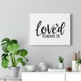thumbnail image 5 of Scripture Walls Loved Hearts Romans 5:8 Bible Verse Canvas Christian Wall Art Ready to Hang Unframed, 5 of 12