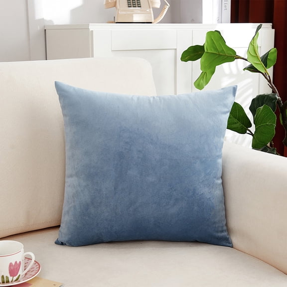 Vfedsrsge Set of 2 18x18 Inch Velvet Throw Pillows Soft Decorative Square Cushion for Sofa Couch Bed Sky Blue