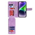 thumbnail image 6 of ELEHOLD Luxury Wallet Case for iPhone 14  6.1" Card Slots Zipper Purse Stand Function with Crossbody Strap Wrist Strap PU Leather Shockproof Case, Lightpurple, 6 of 7