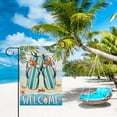 thumbnail image 6 of Dyrenson Welcome Summer Flip Flops Decorative Garden Flag, Beach Coastal Tropical Palm Leaves Yard Outside Home Decoration, Hawaii Nautical Conch Starfish Outdoor Small Decor Double Sided 12 x 18, 6 of 6