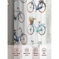 thumbnail image 6 of Bicycles Sheer Curtains 108 Inch Length 2 Panels Set Window Treatments, White Vintage Vehicle Modern Abstract Art Rod Pocket Semi Curtains for Living Room/Bedroom/Kitchen Décor, 104"W x 108"L, 6 of 7
