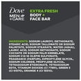 thumbnail image 2 of Dove Men+Care 3 in 1 Bar Cleanser for Body, Face, and Shaving Extra Fresh Body and Facial Cleanser More Moisturizing Than Bar Soap to Clean and Hydrate Skin 3.75 oz, 8 Bars, 2 of 11