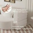 thumbnail image 5 of TICOZE 78 Inch Modern Floor Sofa with 2 Pillows, Convertible Teddy Fabric Sleeper Sofa Bed, Full Size Folding Mattress for Living Room and Guest Room, Beige White, 5 of 12