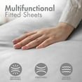 thumbnail image 6 of HOMES PERCEPTION 100% Cotton Jersey Sheets Queen, 4pcs Jersey Knit Sheets, 16” Deep Pocket Queen Sheets, Jersey Pillowcase & Flat Sheet Queen, Dove Light Gray, 6 of 7