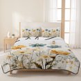 thumbnail image 3 of Full Quilt Set 78''x90'', Yellow Blue Spring Floral Lightweight Bedspread Coverlet Set with 2 Pillow Shams, Watercolor Summer Botanical Breathable All Season Quilt Bedding for Bedroom/Guest Room, 3 of 9