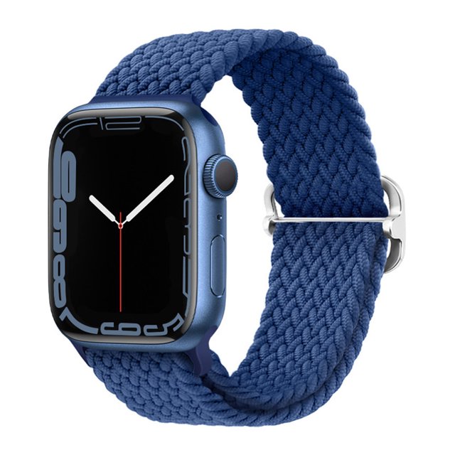 Adecuado para Apple Apple iwatch Correa de reloj plana para hebilla deslizante tejida de nailon arcoíris Correa elástica universal