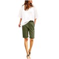 thumbnail image 6 of Edvintorg Womens Shorts Fashion Solid Color Elastic Waist Bermuda Shorts with Pockets Summer Comfortable Casual Shorts, 6 of 6