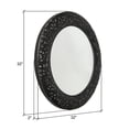 thumbnail image 6 of Verdant Bloom Black Floral Wood Farmhouse Wall Mirror, 6 of 6