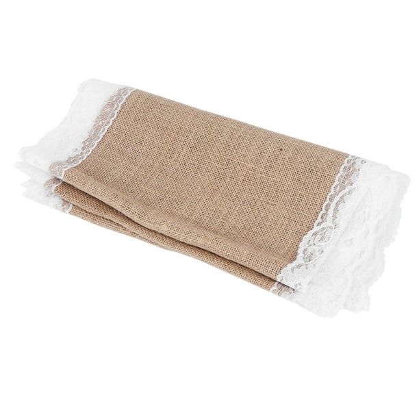 Camino de mesa, camino de mesa de tela de yute, mantel, decoración de mesa, instalación sin esfuerzo