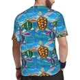 thumbnail image 2 of Wukai Little Sea Turtles Print Men's Short-Sleeved Mesh T-Shirt,Quick-Dry Short Sleeve Workout T-Shirt-X-Large, 2 of 8