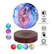 VGAzer Levitating Moon Lamp Floating and Spinning in Air Freely with Gradually Changing LED Lights Between 7 Colors,Decorative Light for Kids Lover Friends (Round Base)