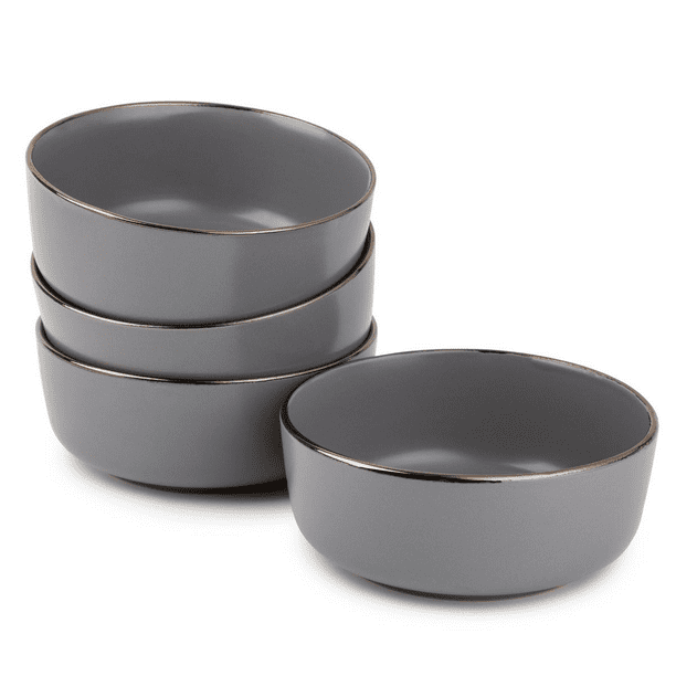 Thyme & Table Servware Gray Ava Stoneware Round Bowls, 4 Pack Walmart