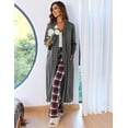 thumbnail image 4 of Ekouaer Women Zipper Robe Long Sleeve Loungewear Lightweight Housecoat Full Length Nightgown with Pockets, 4 of 7
