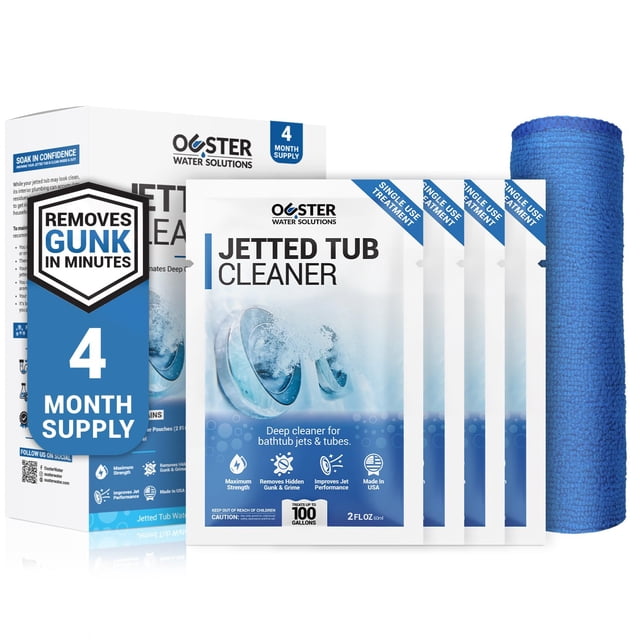 Kit limpiador de bañeras de hidromasaje Bio Ouster Jet y jacuzzi con toalla