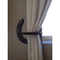 thumbnail image 6 of Rustic Horseshoe Curtain Rod Holders and Curtain Tie Back - Perfect Curtain Hangers for Windows and Sliding Doors - Natural Metal, 6 of 8