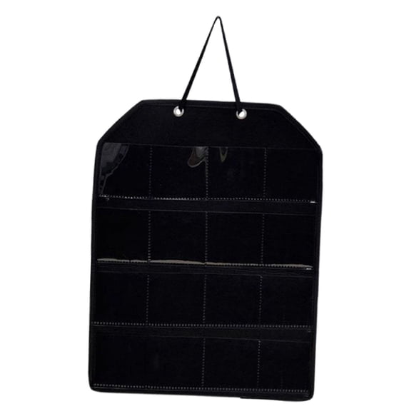Organizador de exhibición de insignias para colgar en la pared, tela de fieltro, accesorios que ahorran espacio Negro