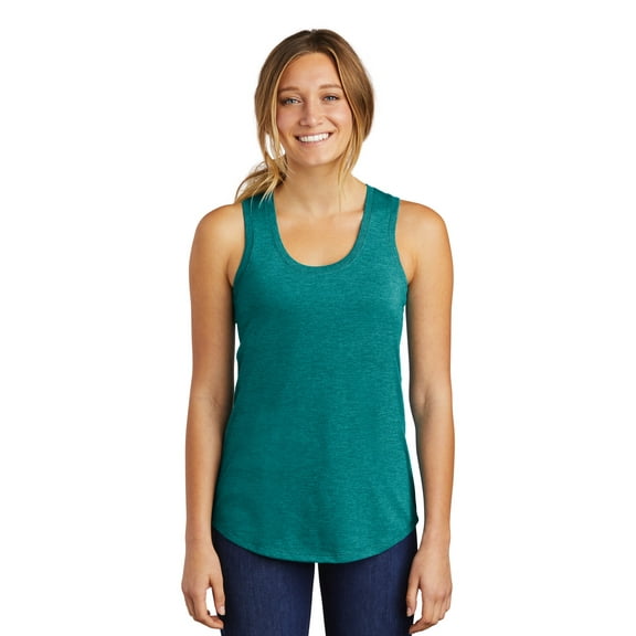 District Women's Perfect Tri Racerback Tank Dm138l - Heathered Teal - M