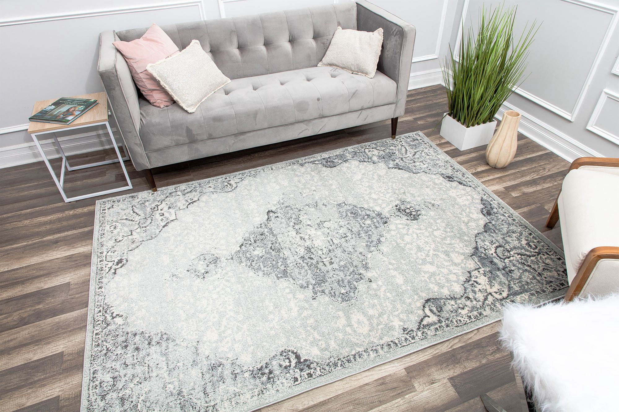 Harper HY50H Spring Snowflake Transitional Vintage Area Rug, 8'x10'