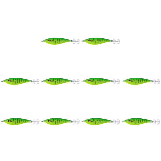 Señor ganchos de calamares brillantes 11 cm/13.4g de calamar horizontal artificial verde