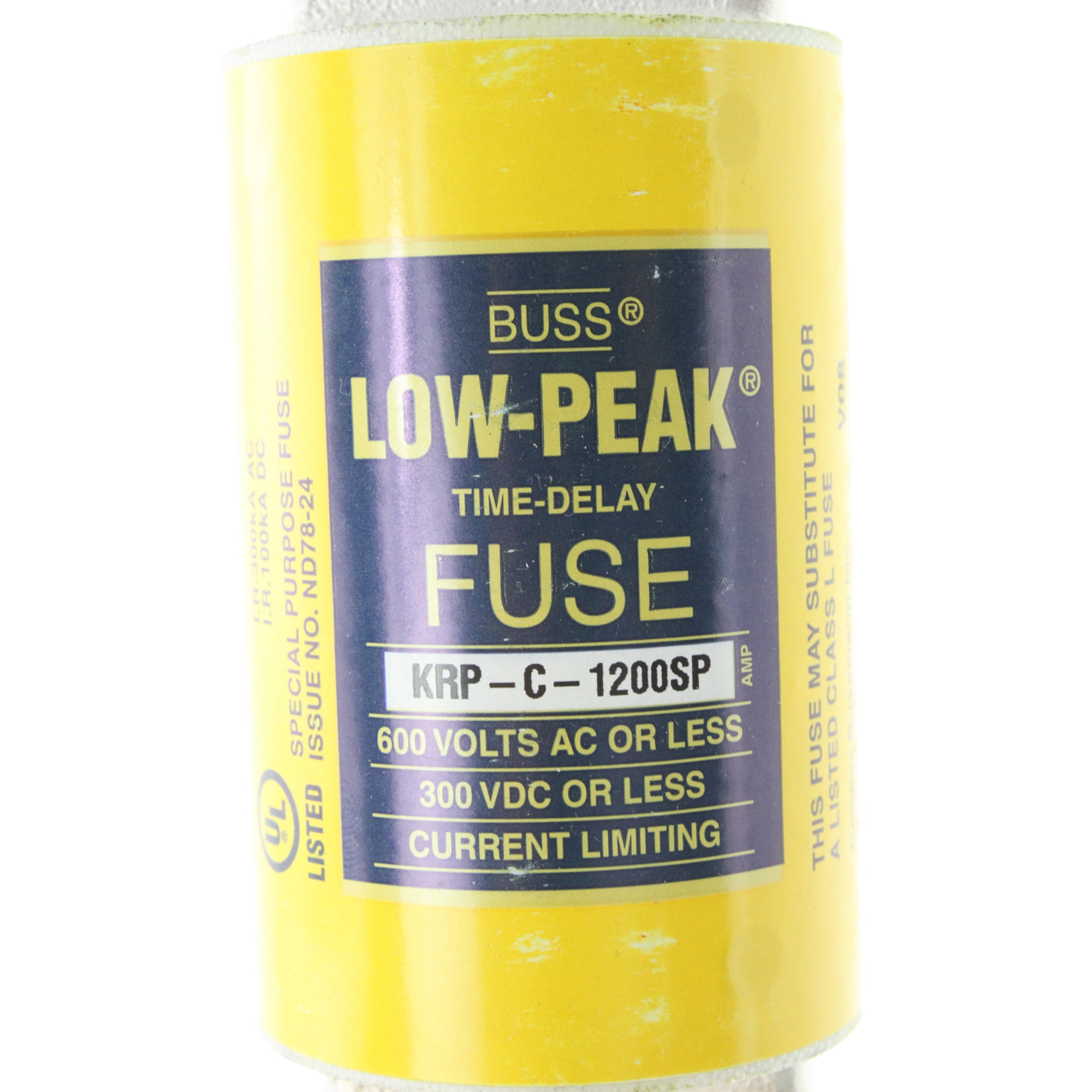 KRP-C-1200SP BUSSMANN 1200A CURRENT LIMITING, TIME DELAY FUSE 600V 1200 AMP 200K CLASS L BUSS