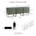 thumbnail image 2 of Pemberly Row Modern / Contemporary Wood 3-Cabinet TV Stand in White, 2 of 8